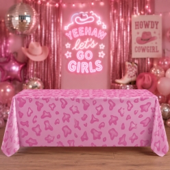 Cowgirl Disco Pink Plastic Tablecover